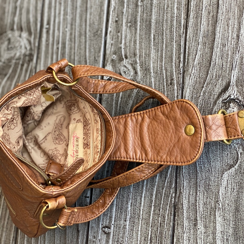 Butter Soft Cognac Bobo Crossbody Satchel Bag - Picture 6 of 10